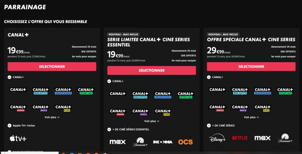 Code parrainage Canal+